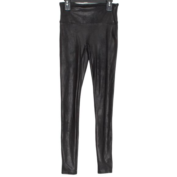 Spanx Leggings Faux Leather Goth Punk Grunge Biker Rockabilly Black Small II - Picture 1 of 8